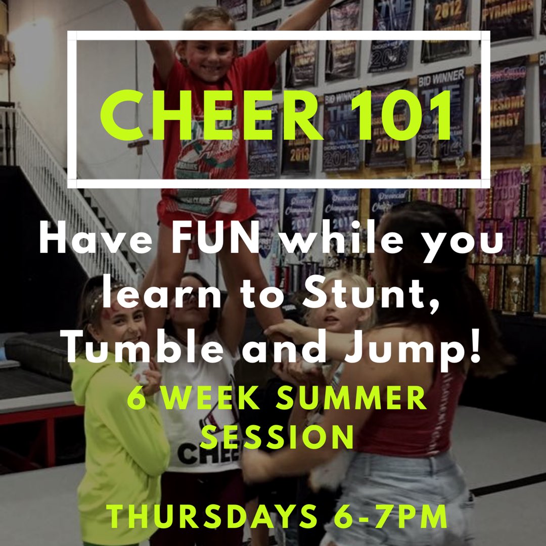 Are you or someone you know interested in trying cheerleading? Sign up today for our Cheer 101 class, ages 6+!! $60 for a 6 week summer pass! This pass will also give you access to our beginner tumbling on Monday and Flex and Fit on Tuesday 💪🏼 extremeathletics.ca