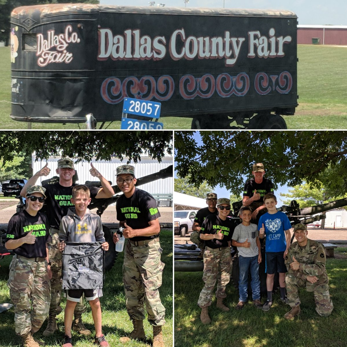 IaArmyNatGuard's tweet photo. #dallascountyfair #iowaarmynationalguard The Iowa Team had an amazing time at the fair today making new friends, memories and enjoying the beautiful weather! Come check us out through the rest of the week and weekend at the Dallas County Fairgrounds 🇺🇸👍 https://t.co/D9nN0uqlrj