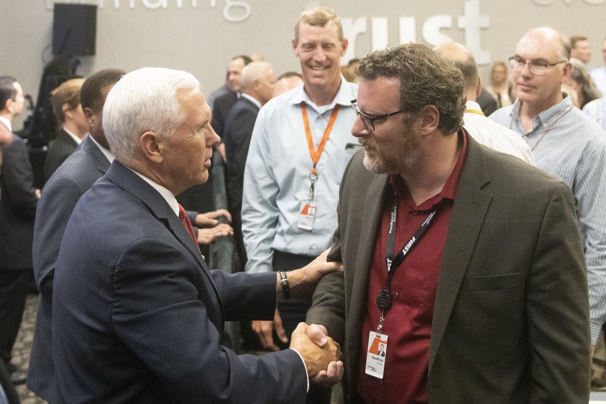 Vice President Mike Pence Archived (@vp45) on Twitter photo Great seeing <a href="/IAGovernor/">Gov. Kim Reynolds</a> & <a href="/RepRodBlum/">Rod Blum</a> & meeting so many hardworking Iowans at <a href="/RockwellCollins/">RC</a>! Talked about <a href="/POTUS/">President Donald J. Trump</a>' tax cuts, which have resulted in more than 600 companies announcing tax-cut bonuses for more than 6M Americans, including nearly 20,000 workers across Iowa! Great seeing <a href="/IAGovernor/">Gov. Kim Reynolds</a> & <a href="/RepRodBlum/">Rod Blum</a> & meeting so many hardworking Iowans at <a href="/RockwellCollins/">RC</a>! Talked about <a href="/POTUS/">President Donald J. Trump</a>' tax cuts, which have resulted in more than 600 companies announcing tax-cut bonuses for more than 6M Americans, including nearly 20,000 workers across Iowa!