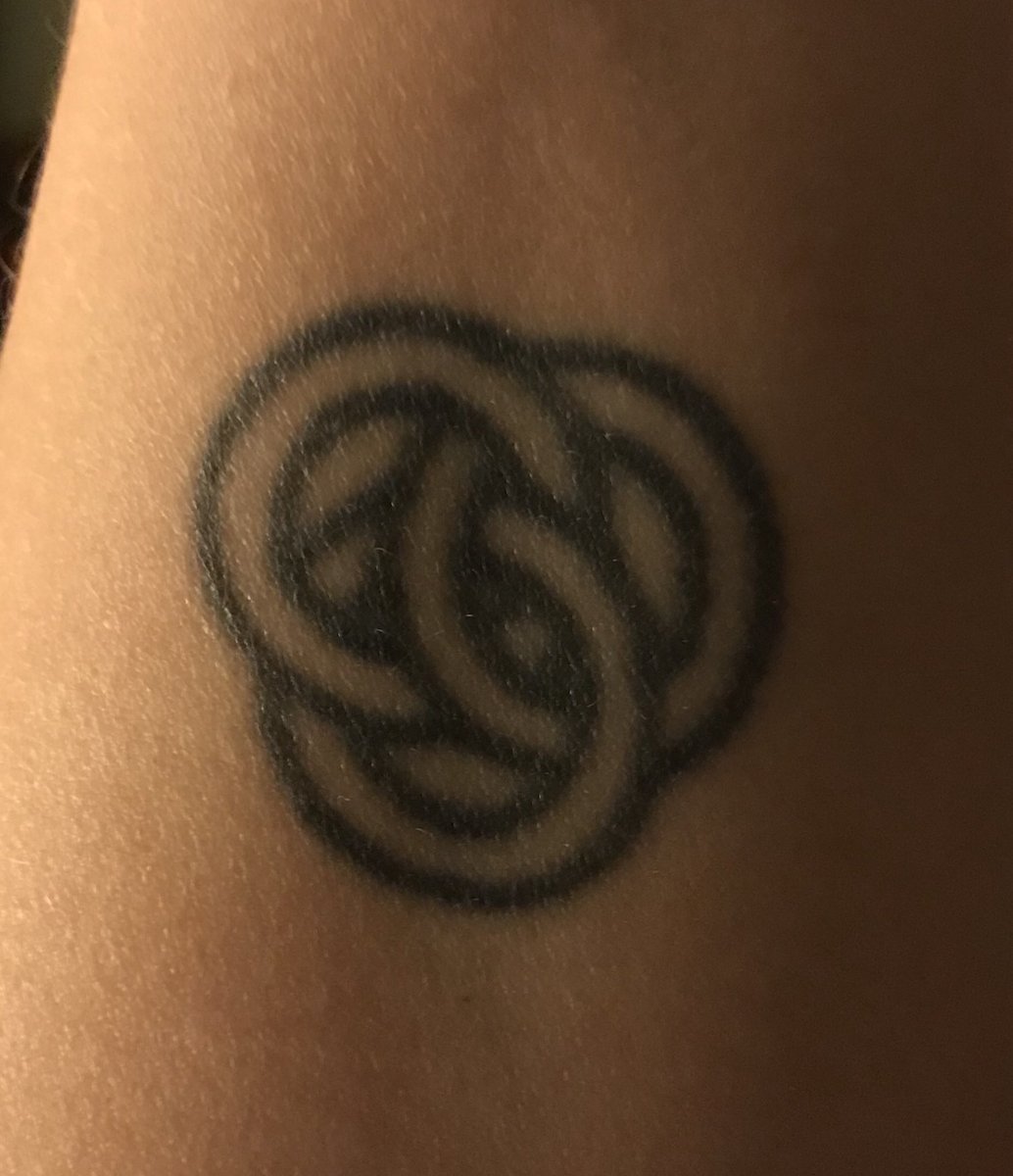 SheriLBlume's tweet photo. Symbol of the Trinity on my left arm and “fear not” in Greek on my right.  #JesusInk 
@RevLaurieinLex https://t.co/0Bf9sYMKhi