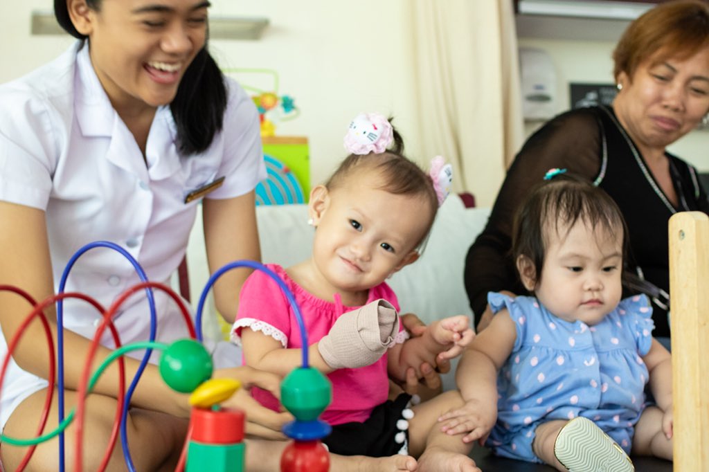 Angel and Raphie agree that physical therapy is always more fun with a friend! Thank you for your support of all the children we serve through the <a href="/TebowCURE/">Tebow CURE</a>!