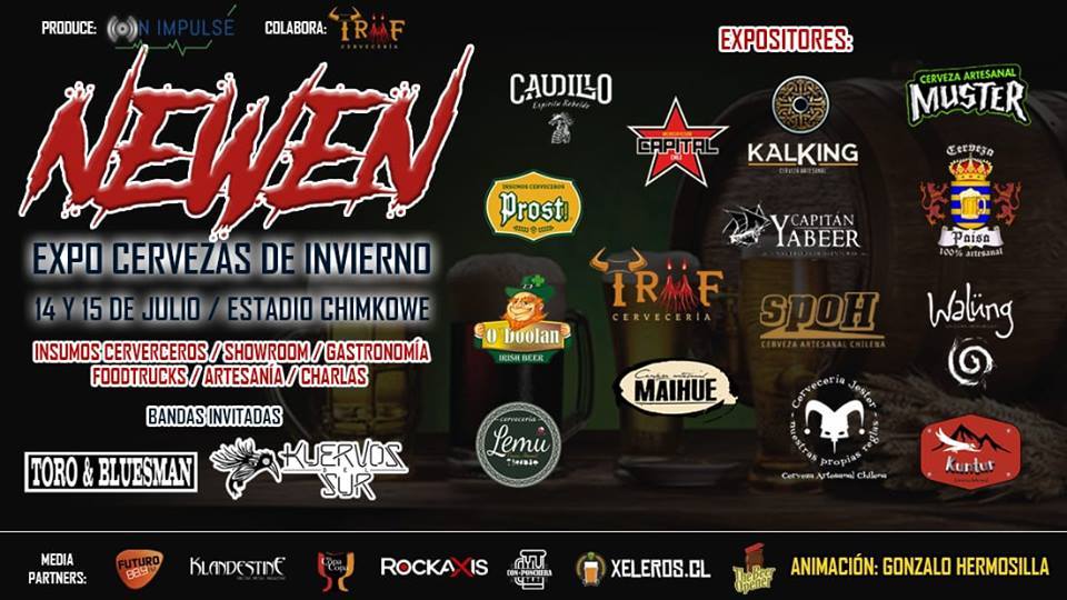 SABADO 14 DE JULIO CENTRO DE EVENTOS CHIMKOWE DE PEÑALOLEN.
ESTAREMOS SONANDO #ATODOVOLUM666N JUNTO A "TORO Y BLUESMAN"  EN LA "EXPOCERVEZAS DE INVIERNO"
