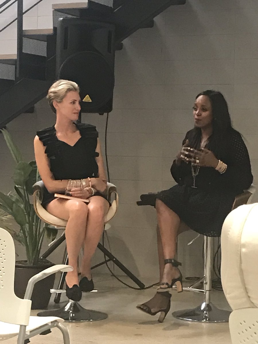 LauraNixGerson's tweet image. “I grew too fast and had to scale back at one point” Nyakio Greico of @nyakiobeauty at @theriveterco  w Jenny Galluzzo of @thesecond_shift