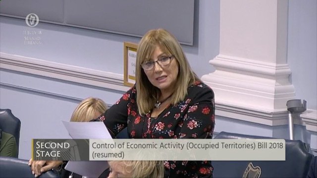 irishtimesvideo's tweet image. ► VIDEO: Standing ovation in the Seanad as senators vote in support of Bill banning the importation to Ireland of Israeli goods produced in Palestine irishtimes.com/news/politics/…