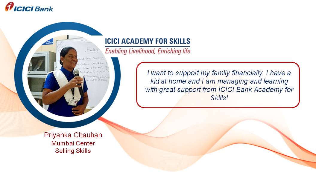 ICICIBank's tweet photo. Priyanka fondly recollects how the #ICICIAcademyForSkills strengthened her skills and boosted her confidence. #ICICISkillDevelopment https://t.co/GAdduMcYyq