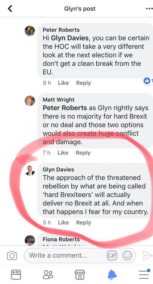 spaceangel1964's tweet photo. My Tory MP going public at last: he fears for the country if we end up with a No Deal #Brexit.
He also shared that he's getting 100's of letters from the 'out means out' brigade, so we need to up our game - write (on paper as they have to log them) to your MP TODAY! #StopBrexit https://t.co/ONgc3Z8a48