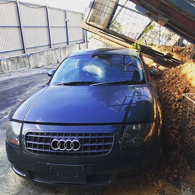 rapjdm's tweet photo. Our worst damage caused by super heavy rain 🌧 happened in Japan last week. The cliff collapsed😭 Poor TT #jdm #parts from #japan #audi #auditt https://t.co/xJmldcLyGZ