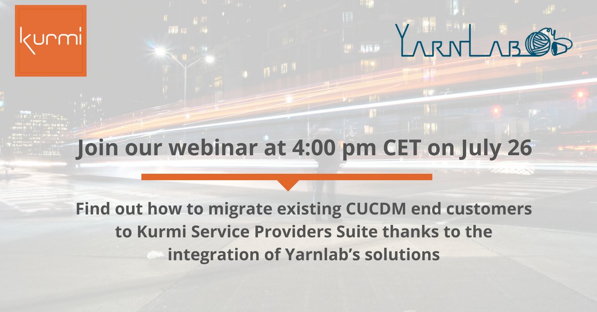 KurmiSoftware's tweet image. From CUCDM to “Kurmi Service Providers Suite,” make it easier to migrate with Yarnlab and enjoy a simple, intuitive Domain Manager.
bit.ly/2NDG6sP #CUCDM #Cisco #UCC #UCaaS