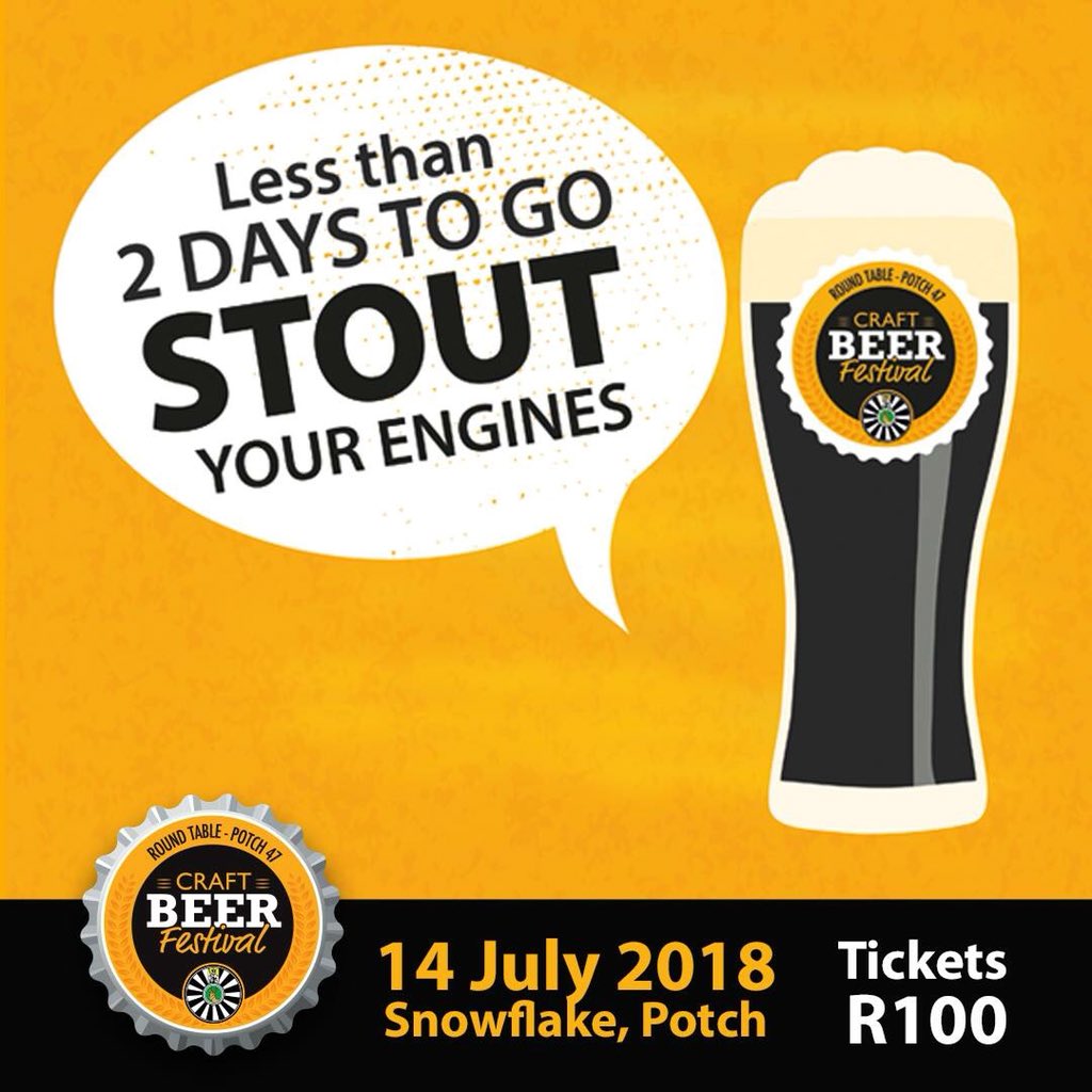 STOUT your engines! Less than 2 days to go! Get your Tickets today and support YOUR Potch Community: goo.gl/HHh7cL
#SupportingPotchCommunity