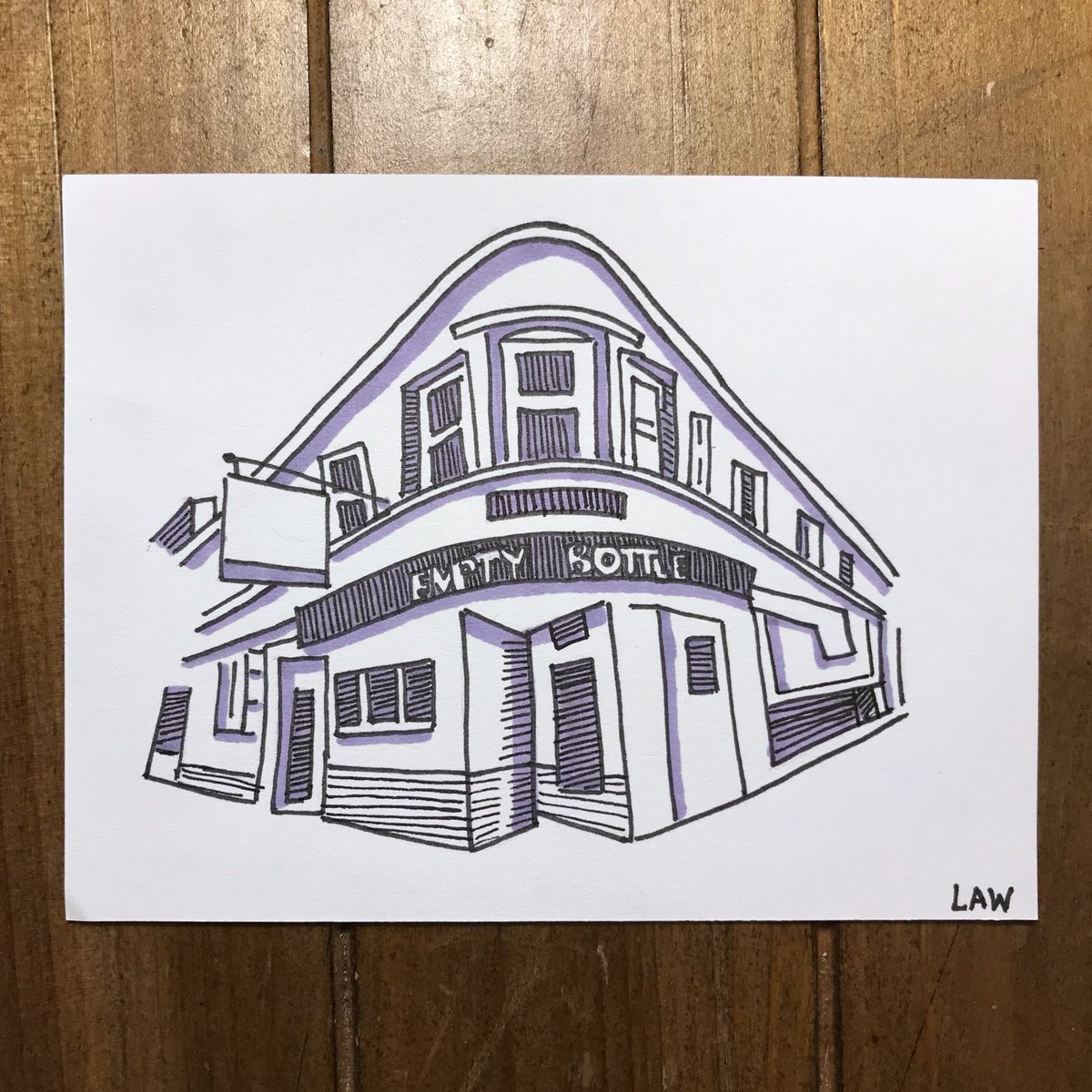 larryblaw's tweet photo. The Empty Bottle- prismacolor, 5x7”
This is part of a much larger Chicago themed piece I’m working on.
•
#emptybottle #illustration #penandink #emptybottlechicago #chicago #drawing #pencil #prismacolor #micron #graphicart #graphicdesign #fabercastell @theemptybottle https://t.co/0NpylOJYdt