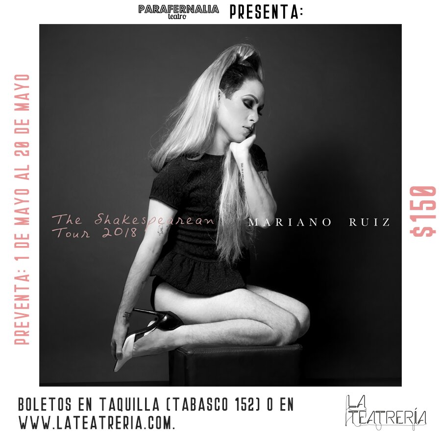 #Teatro 'The Shakespearean Tour' <a href="/ParafernaliaTea/">Parafernalia Teatro</a> , unipersonal de <a href="/Mariano_ARC/">Mariano Ruiz</a> Una lúdica reinterpretación desde la fluidez de género de los monólogos de "las divas shakespirianas". Sumamente recomendable. ¡Muchas Felicidades por el gran trabajo! 🎭 <a href="/LaTeatreria/">La Teatrería</a> <a href="/Teatrofiliamx/">Teatrofilia</a>