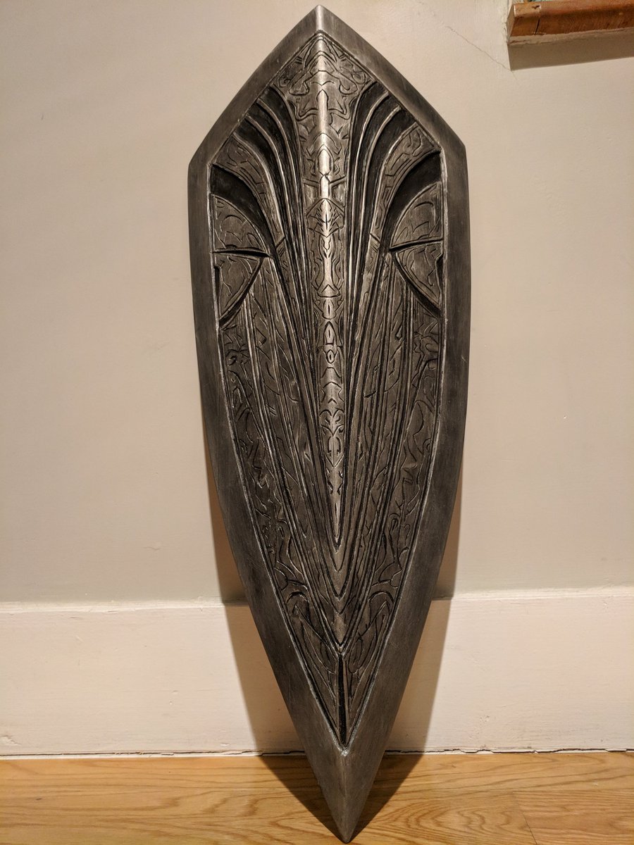 billowypillow's tweet image. Black Knight shield done! Hand carved, handpainted basswood.