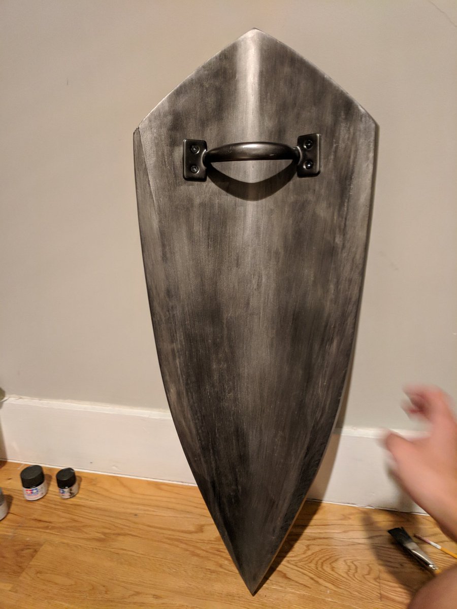billowypillow's tweet image. Black Knight shield done! Hand carved, handpainted basswood.