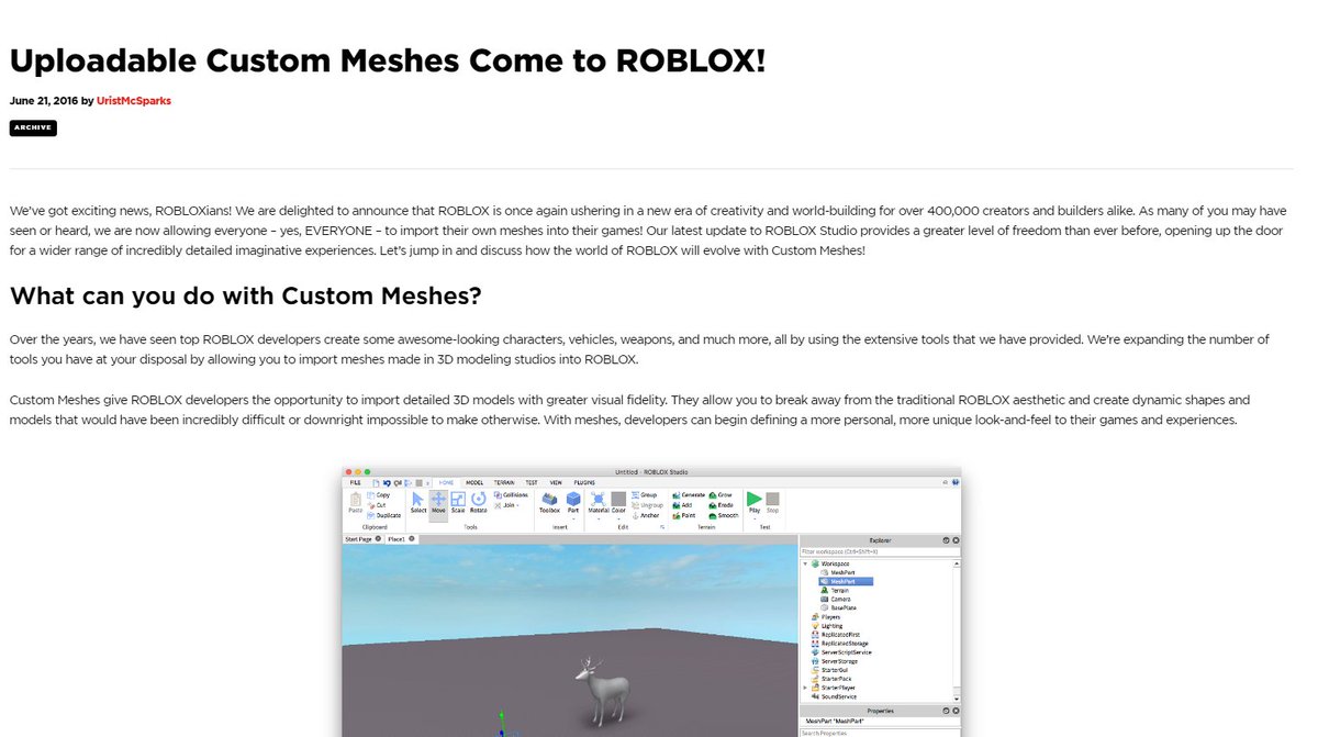Ivy On Twitter Roblox Hid A Special Image In The Blog Post Announcing User Made Meshes Https T Co Idgxhoghfu - roblox library meshes