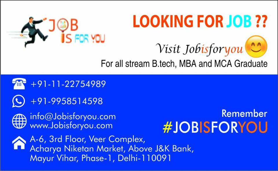 JobIsForMaithil's tweet image. Are you looking for training and placement?
Jobisforyou.Com
Call- 9958514598, 7982762967
Address: A-6, 3rd Floor, Acharya Niketan Market, Mayur Vihar Phase 1, New Delhi
#Maithil #Mithila #Mithilanchal #Darbhanga #Madhubani
#DelhiPlacement #NoidaJobs #GurgaonJobs