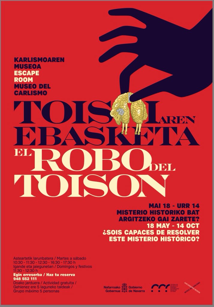 patrparajovenes's tweet photo. “El robo del Toisón” #Escapearoom .Una propuesta muy divertida del #MuseodelCarlismo #Estella #Lizarra #Navarra https://t.co/HUMHfgpm6w