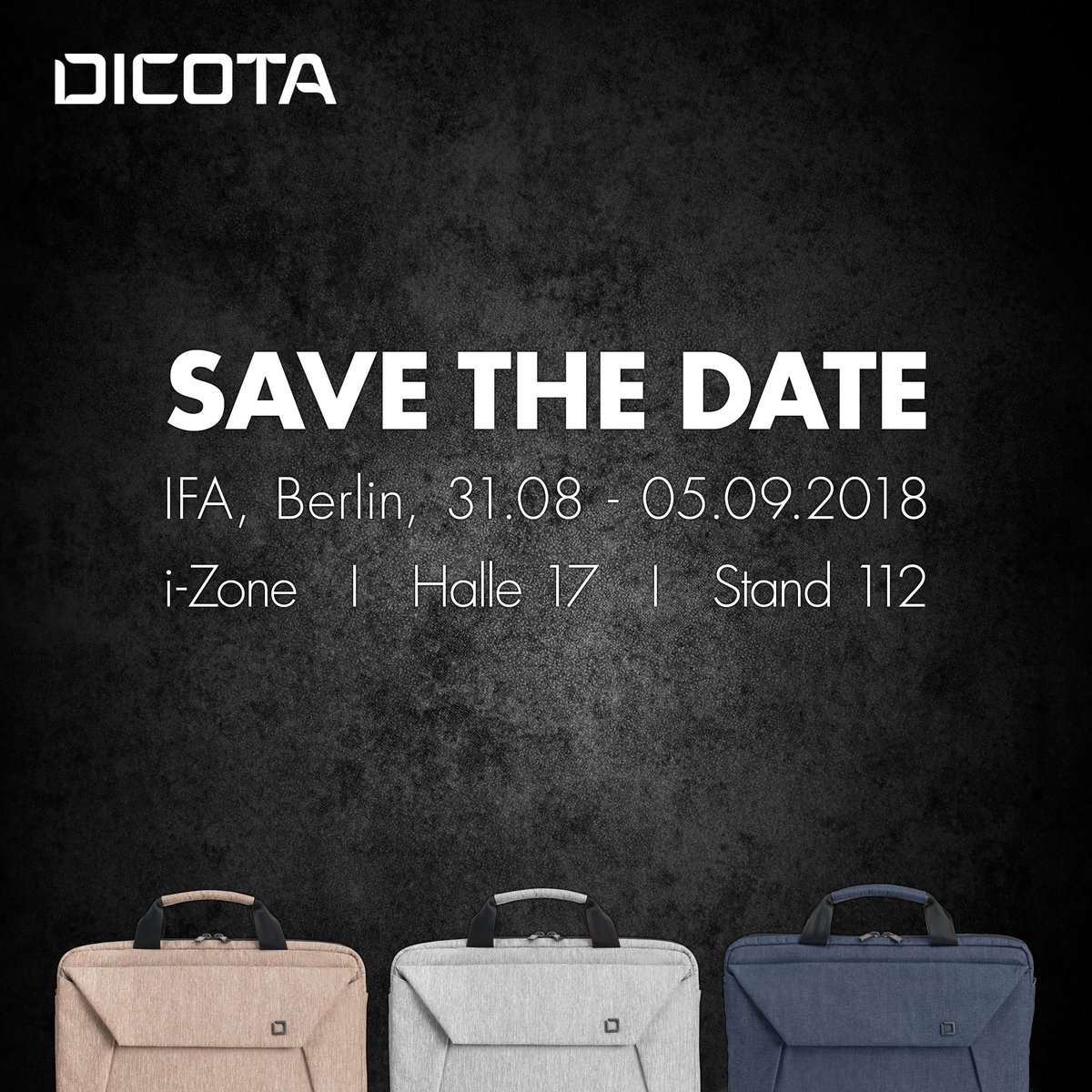 #SaveTheDate - Besuchen Sie die DICOTA Experten wie gewohnt am Gemeinschaftsstand mit Vor Ort – zudem präsentieren wir Ihnen in der iZone Halle 14, Stand 117 eine ganz besondere Neuheit – lassen Sie sich überraschen.

Wir freuen uns auf Sie! #IFABerlin <a href="/IFA_Berlin/">IFA Berlin</a> @messedamm22