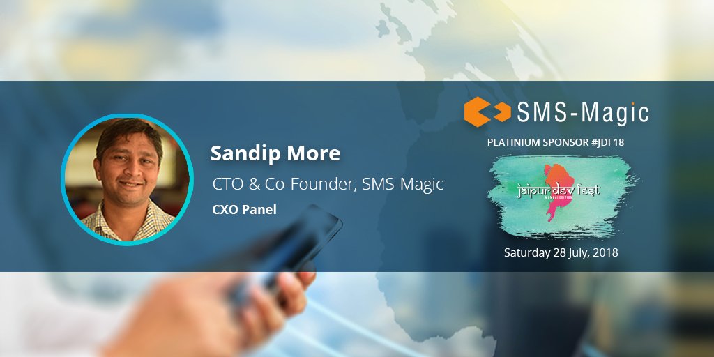 smsmagic's tweet image. Come to #JDF18 on July 28 to see our CTO @sandipmore discuss how we’re using AI and #SalesforceEinstein to create the first intelligent text messaging platform for business jaipurdevfest.com