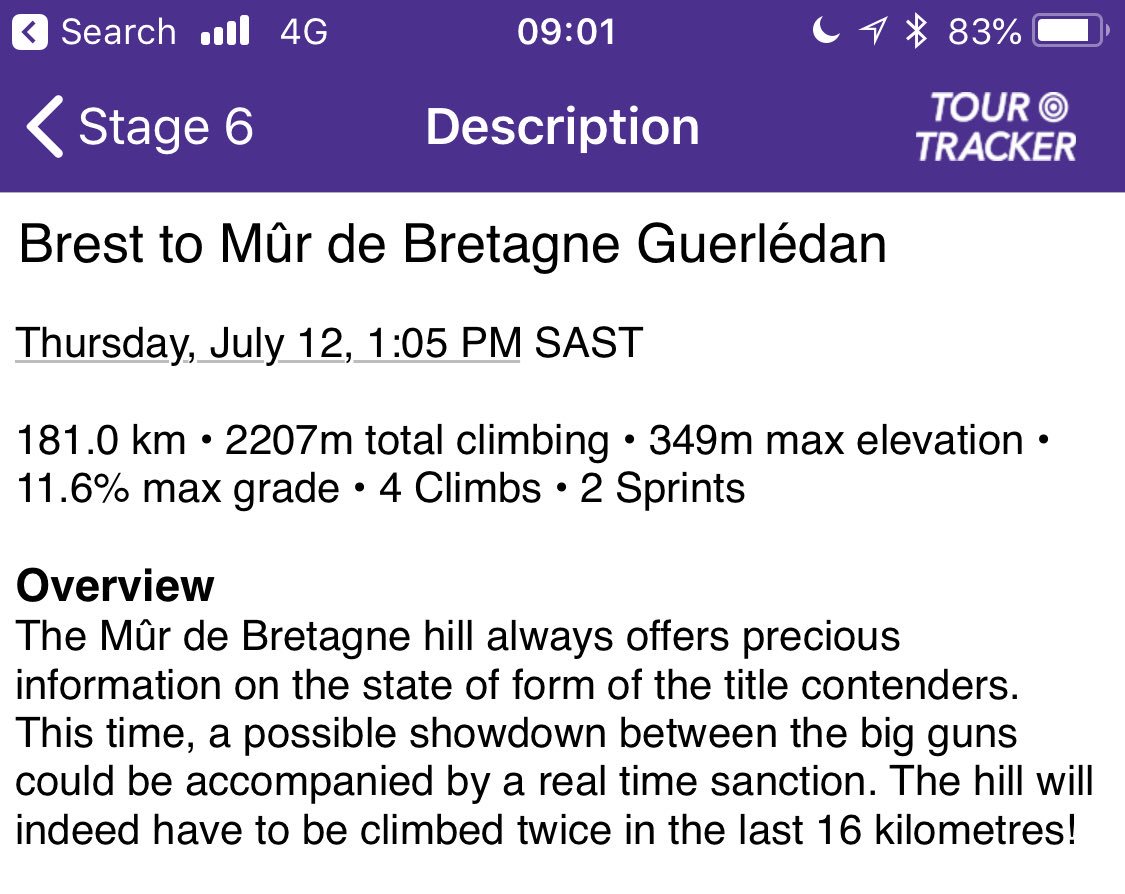 #TourdeFrance Today’s stage involves climbing the same hill twice.