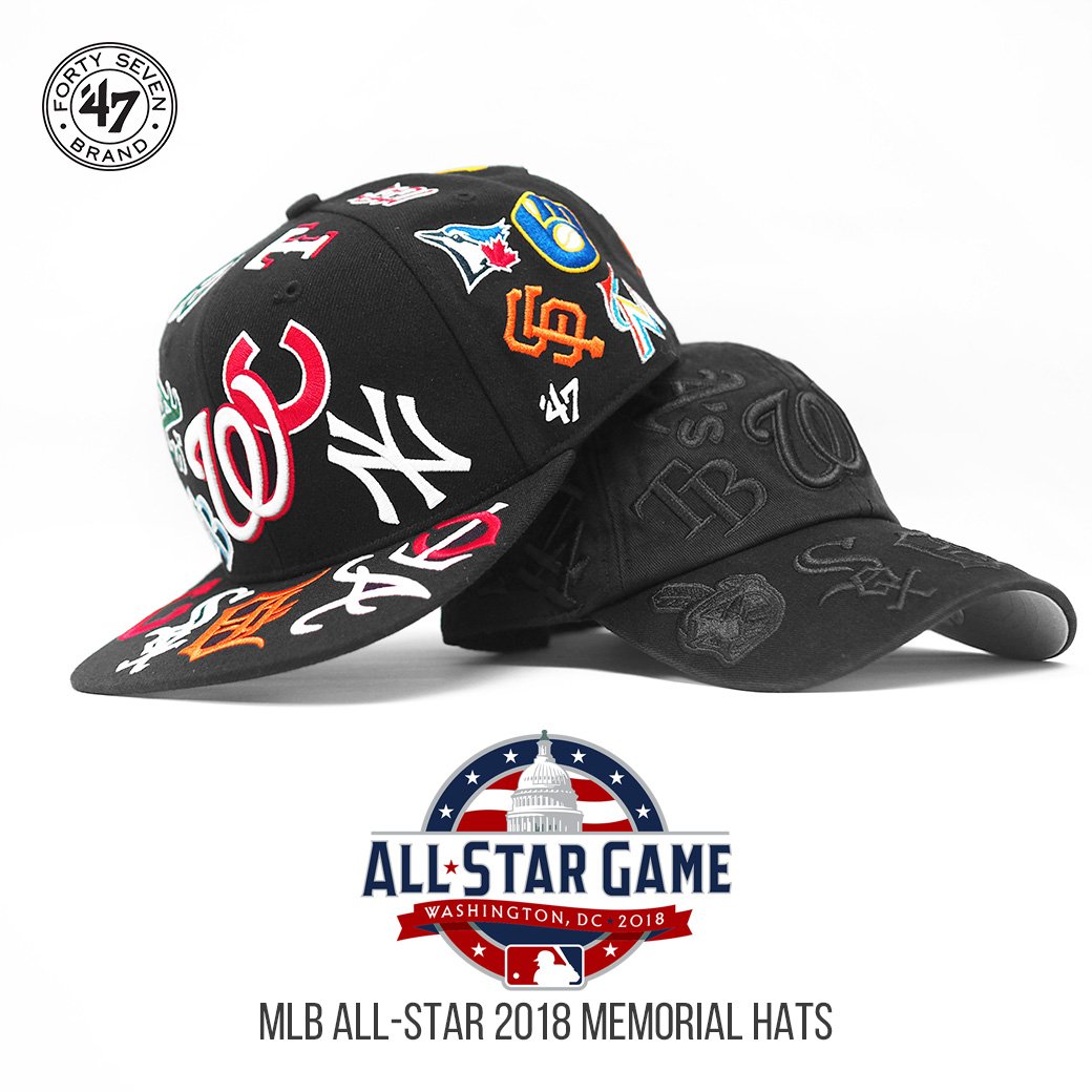 プロスポーツグッズ専門店 セレクション 総合アカウント 老舗47ブランド Mlb All Star 18 記念キャップ 今年はワシントンで開催 ナショナルズのロゴを中央に配置し 全30チームロゴを全体に散りばめた 限定キャップが登場 T Co