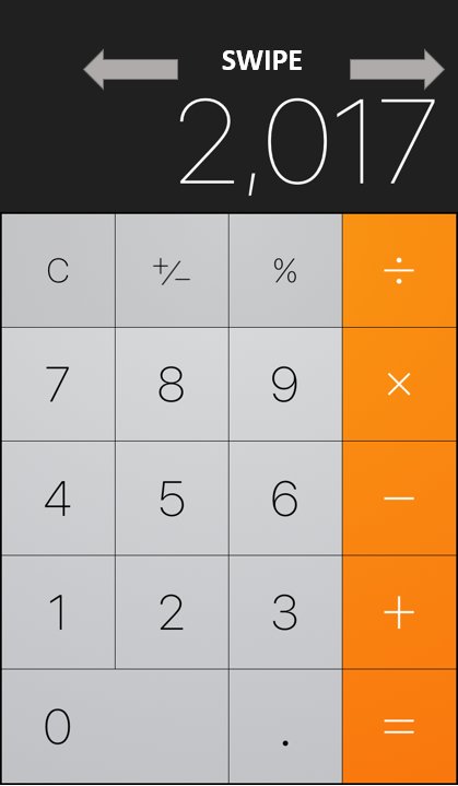 InspiredTecServ's tweet photo. Ever wondered how to backspace on an iPhone calculator? Just swipe left or right! #techtips https://t.co/Oo6z0Lsat0