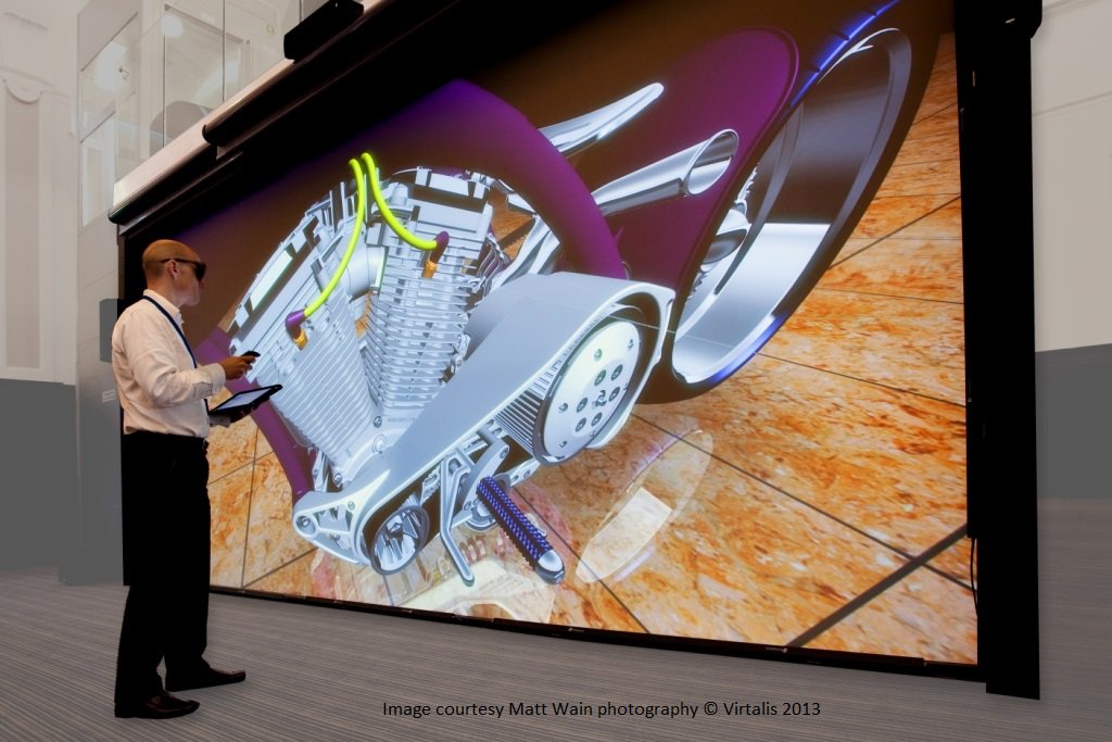 CAD_Micro's tweet photo. #ACTIVEWALL is an immersive, interactive #3D visualization system by #Virtalis. Just as popular with #academics as with #industry, these systems are easily scalable and upgradeable, and extremely cost effective. 
https://t.co/6dzWs7vBjq

#VR #industry #academics #AR https://t.co/KEbdSTvw6E