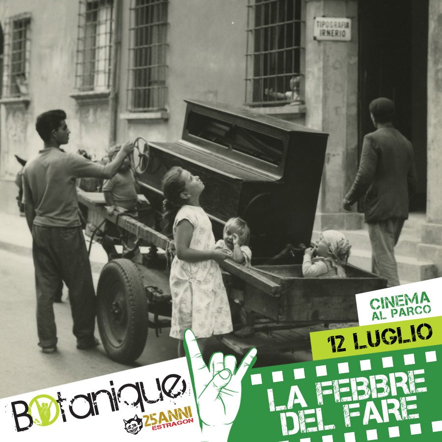 Penultimo appuntamento con #cinemaalparco! Proiezione del film "La febbre del fare" di Michele Mellara e Alessandro Rossi. Ore 21:30, nei giardini in via Filippo Re! #cinema #bolognaestate