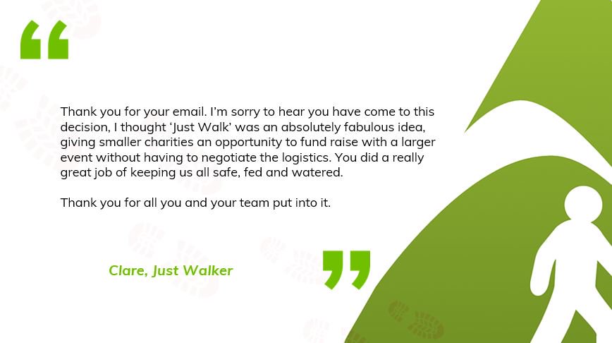 JustWalkATD's tweet photo. Thank you, Clare, for your kind words. We've loved working with all of our supporting charities and charity partners over the years and seeing how Just Walk helped make a difference.
#JustWalk https://t.co/hpT99xPGn3