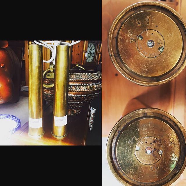 DoghouseAntique's tweet photo. £14.50 each. 1943. Shell cases. #shell #shellcase #ww2 #1943 #ww #makenicevase ##doghouse #antiques #antique #retro #rustic #walsall #westmidlands #interesting #Unexpected #uk #oldmeetsnew #buy #sell #vintage #restore #interiordesign #antiquedealersofi… https://t.co/XKAHXjMqeU https://t.co/iyHRa0wmBF