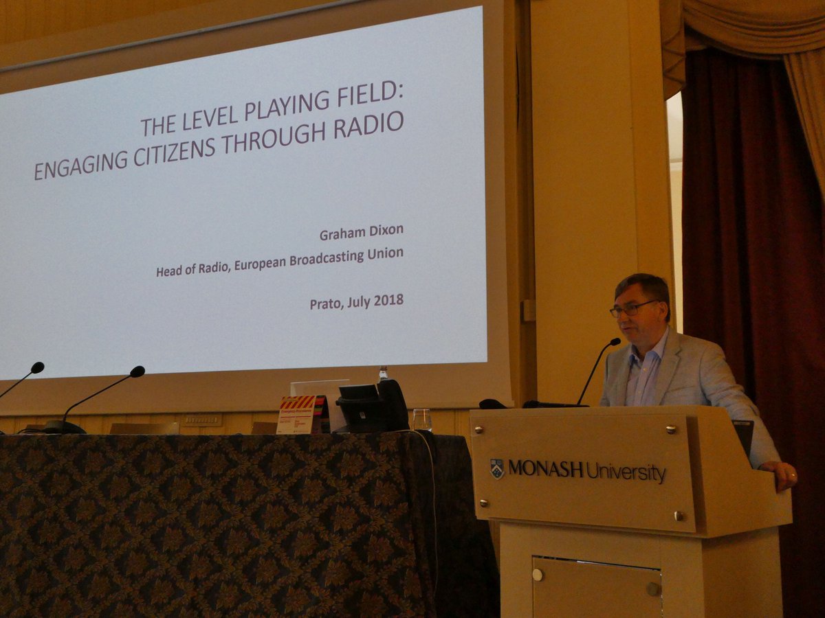 "Radio has an enormous reach, radio is democratic, radio is trusted, radio is life-saving, radio is portable, radio does not run out of data." - Read our Head of Radio <a href="/gdixon/">Graham Dixon</a>'s full address to <a href="/radioconf18/">RadioConference'18📻</a> here ow.ly/SOh130kV260  <a href="/MFJMonash/">Monash's School of Media, Film and Journalism</a> #radioconf18
