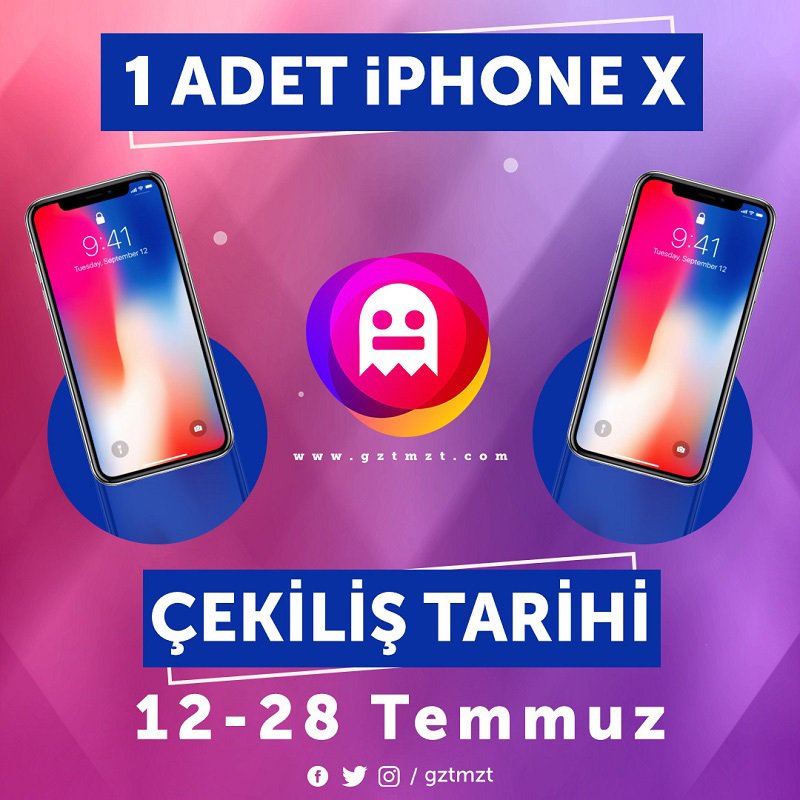 Efsane bir çekilişle geri geldik! 28 Temmuz Cumartesi gününe kadar bizi takip edip bu tweeti RTleyen 1 şanslı takipçimize 1 adet iPhone X hediye ediyoruz. Herkese bol şans! 🎁