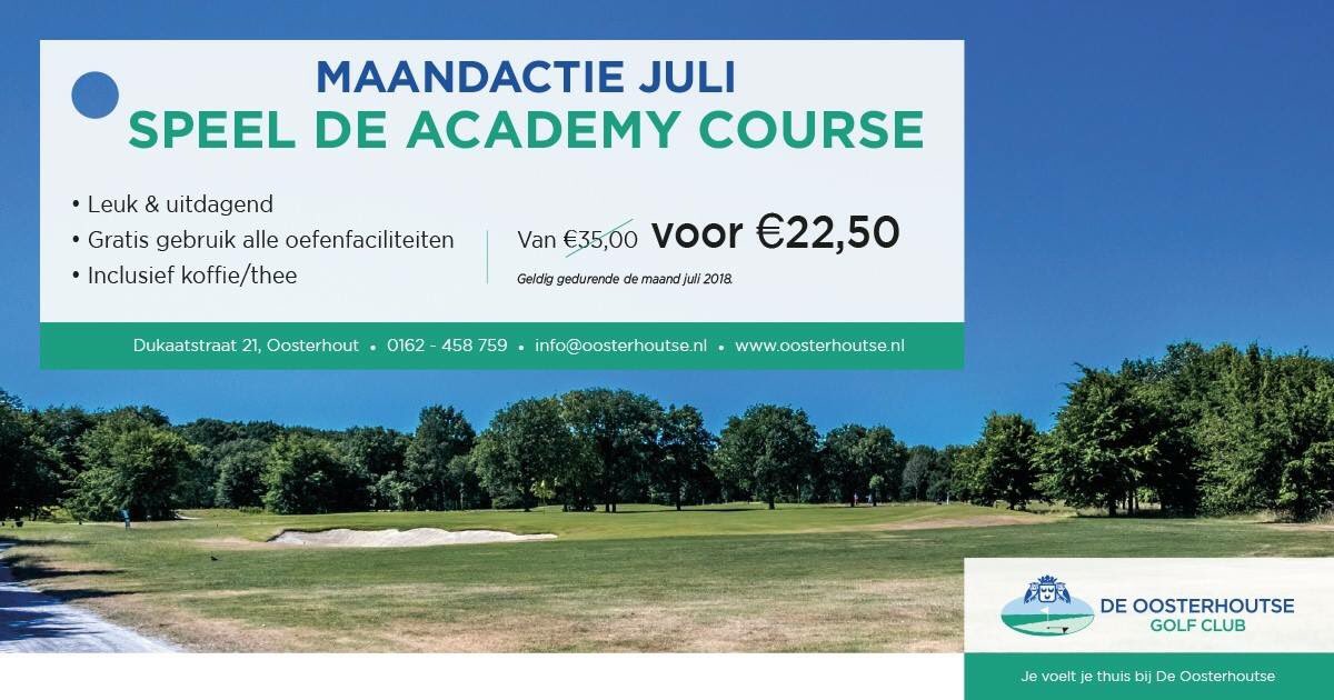 Laat je uitdagen bij De Oosterhoutse in juli. Speel de #9holes  #par3 : oosterhoutse.nl/maandactie-jul…