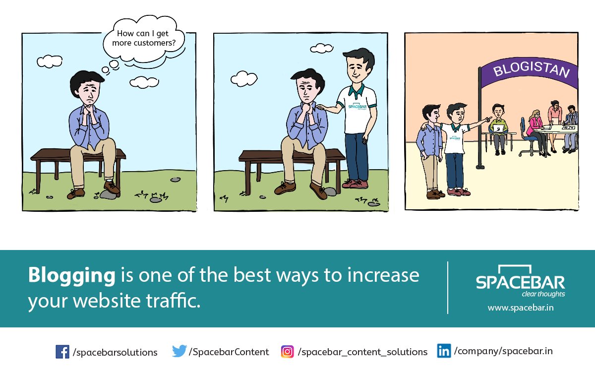 SpacebarContent's tweet photo. Blogging is a cost-effective method to increase your customer base.
#Blogs #Blogging #BlogCreation #Content #ContentWriting #BlogCreation #Writing #ReasonsToBlog #CustomerBase #GrowBusiness #ContentWritingAgency #Spacebar https://t.co/xtl9WPbwot