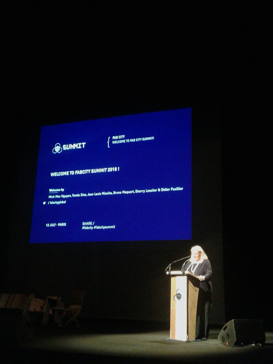 ioanavalero's tweet photo. Great to hear Sherry Lassister, from Fab Fundation. "FabLabs are an agent of change" "We are changing the social contract between governments and citizens" #FabCitySummit https://t.co/r8CSe08R3u