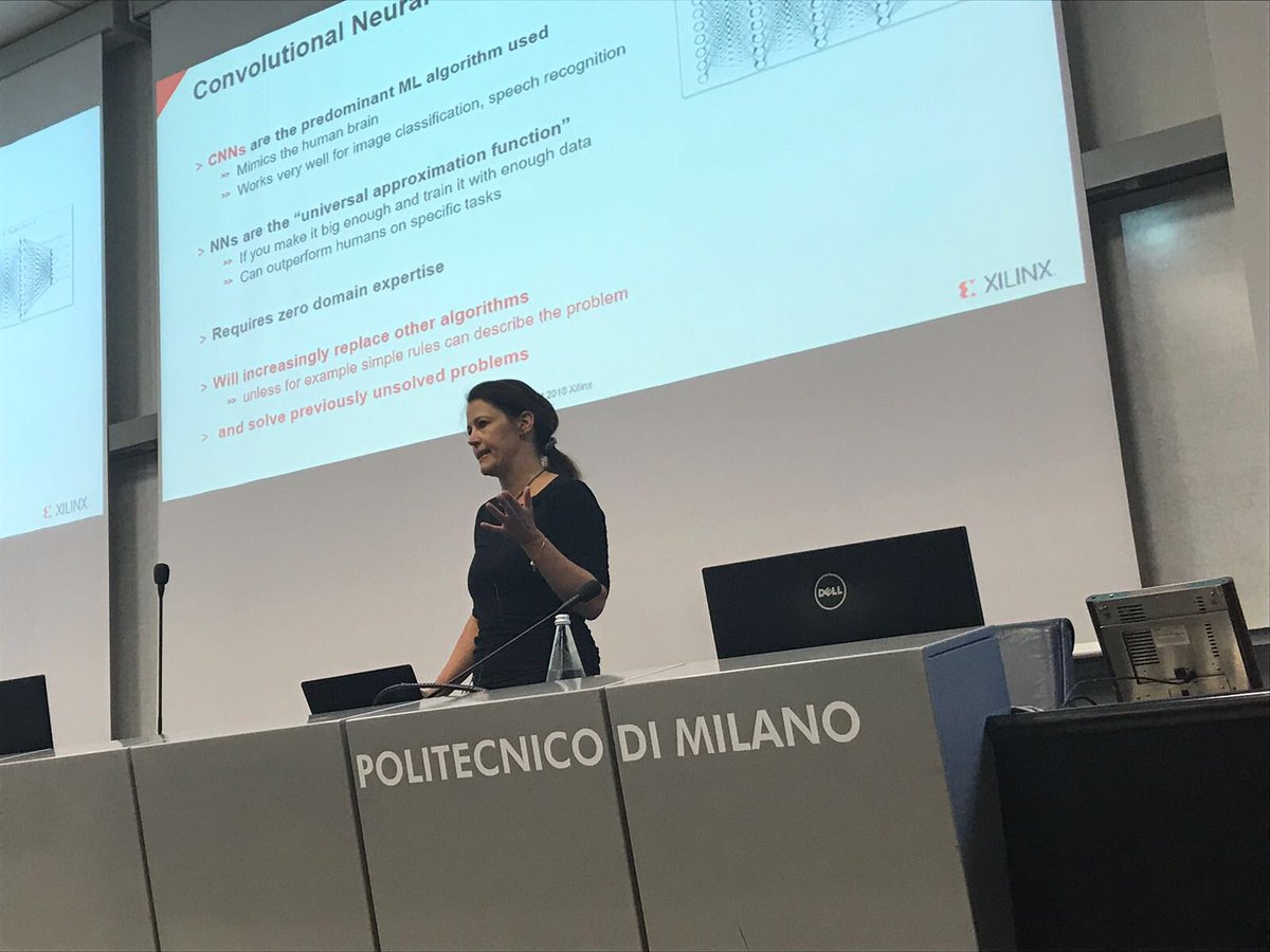 LorenzoDiTucci's tweet photo. @MichaelaBlott from @XilinxInc presenting her group’s current research on “Design Trade-offs for #MachineLearning Solutions on Reconfigurable Devices” #FPGA #CNN #FLINN @necstlaboratory @polimi #ASAP18 https://t.co/troMDSHlXn
