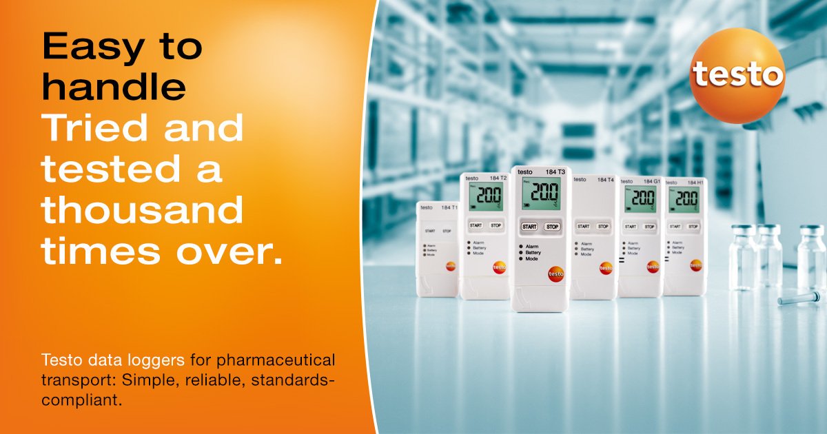 TestoGlobal's tweet photo. Monitoring climate in a GxP-regulated environment: Be on the safe side with testo 184 data loggers. https://t.co/D5hNAHv3Qq #GxP https://t.co/6Cw9icdqn3