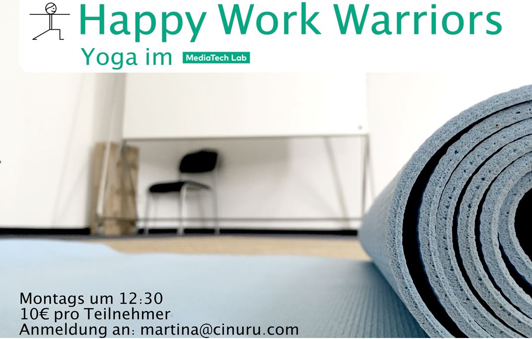 MediaTech_Hub's tweet image. For all those who are not on holidays in July and August but still want to relax a little, @cinuru organizes #Yoga in the #MediaTechLab every monday.