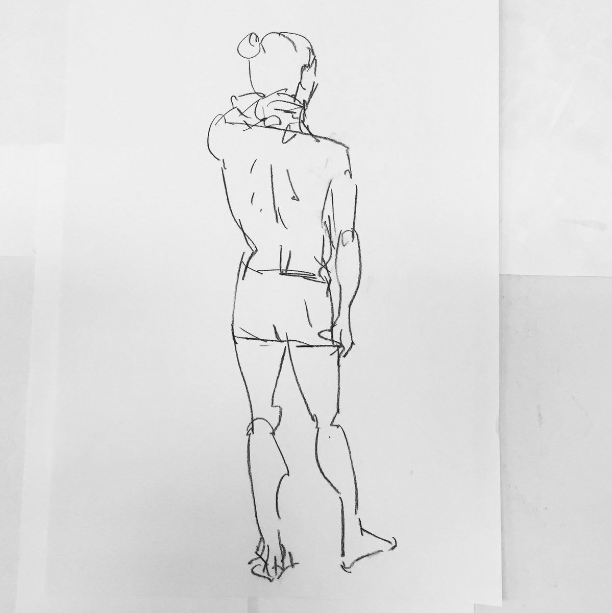 [ クロッキー ] Drawing 
セミヌード 男性モデル
2018/07/11 