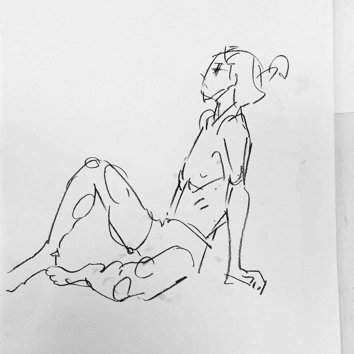 [ クロッキー ] Drawing 
セミヌード 男性モデル
2018/07/11 