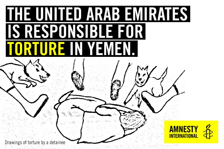 Amnesty Gulf (@amnestygulf) on Twitter photo New <a href="/Amnesty/">Amnesty International</a> report documents widespread arbitrary detentions, enforced disappearances and use of torture by #UAE troops and #Yemen-i forces they back in southern Yemen.
<a href="/MohamedBinZayed/">محمد بن زايد</a>: #UAE must reveal fate and whereabouts of Yemen’s disappeared.
amnesty.org/en/latest/news… New <a href="/Amnesty/">Amnesty International</a> report documents widespread arbitrary detentions, enforced disappearances and use of torture by #UAE troops and #Yemen-i forces they back in southern Yemen.
<a href="/MohamedBinZayed/">محمد بن زايد</a>: #UAE must reveal fate and whereabouts of Yemen’s disappeared.
amnesty.org/en/latest/news…