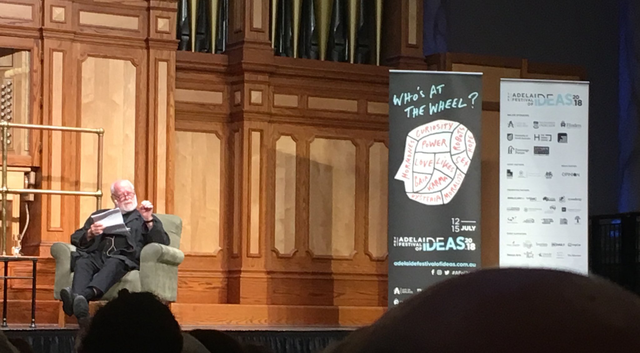 Excited to be at the happy birthday Phillip Adams 