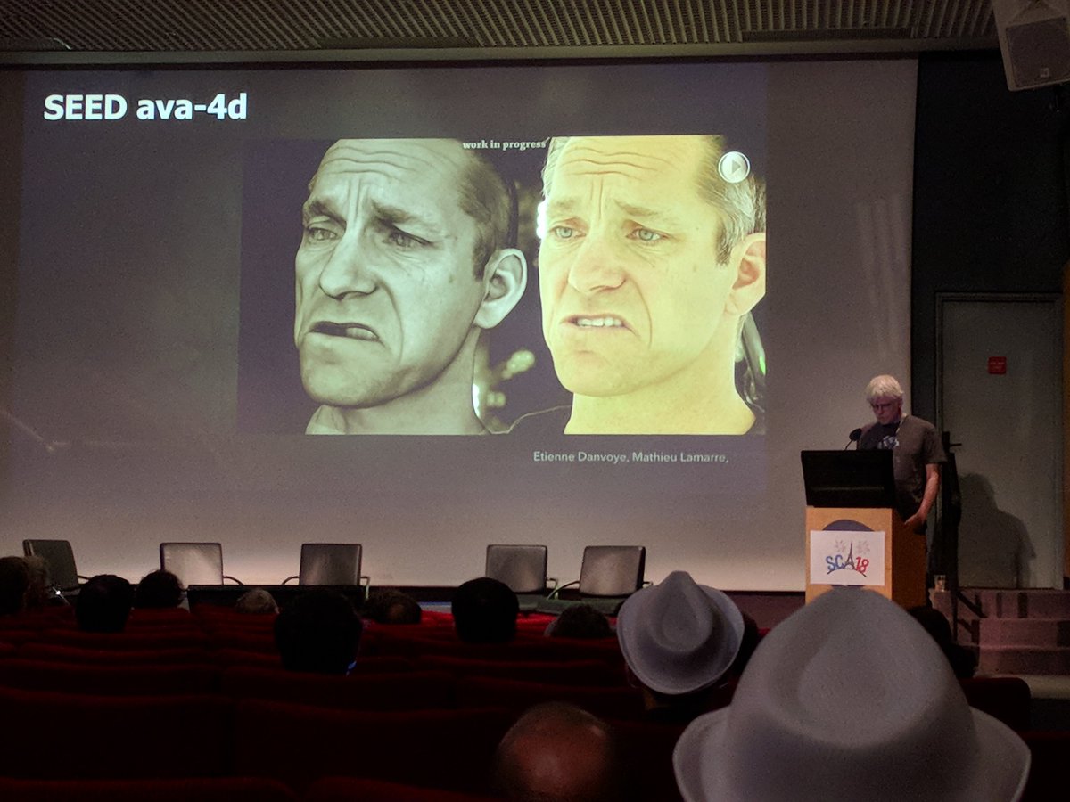 SCA_2018_Paris's tweet image. We have the great pleasure to follow the Keynote talk of JP Lewis, from SEED Electronic Arts, on Open Problems in Character Animation for Games and VFX.