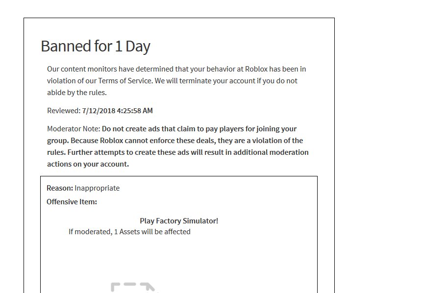 Enqrypted On Twitter Roblox S Moderation System Has Really Went Downhill Got Banned For Making An Ad And The Reason Does Not Make Any Sense At All Roblox Robloxdev Roblox This Is Just - make roblox ads and pictures