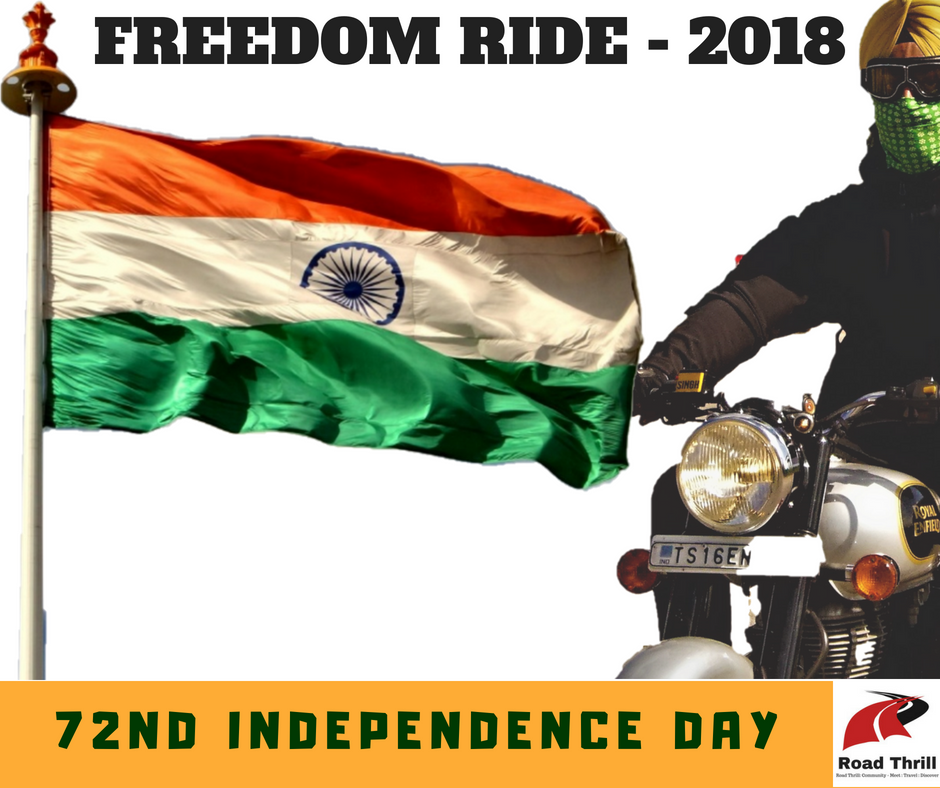 Varundewal's tweet photo. Freedom Ride 2018
August 15, 2018, #RThyderabad is riding for a cause.
Stay tuned for complete details.
#RTHyderabad
#RoadThrll
#FreedomRideWithRT
#72IndependenceDay
#MyCountryMyLove
#15August
#IndependenceDay #IndependenceDay2018 #rideforcause #CauseRide #Biking https://t.co/0B4CcqMON1