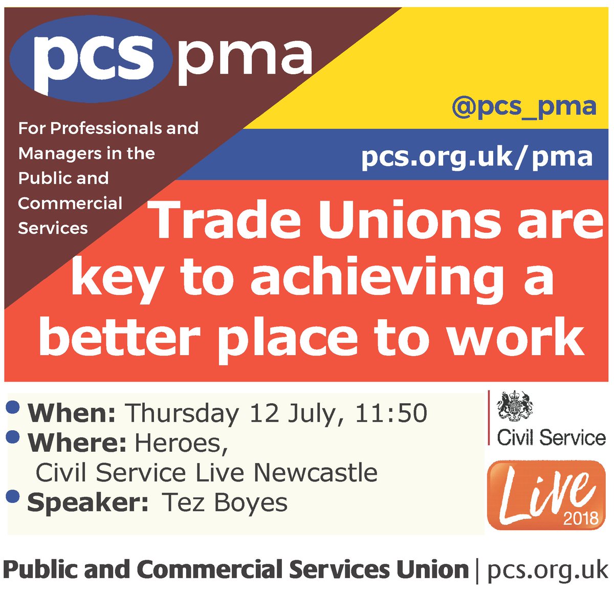 We're in Newcastle today for #CivilServiceLive Come visit our stall <a href="/pcs_union/">PCS Union (pcs.org.uk)</a> <a href="/PCSNorthern/">PCS Northern</a>
