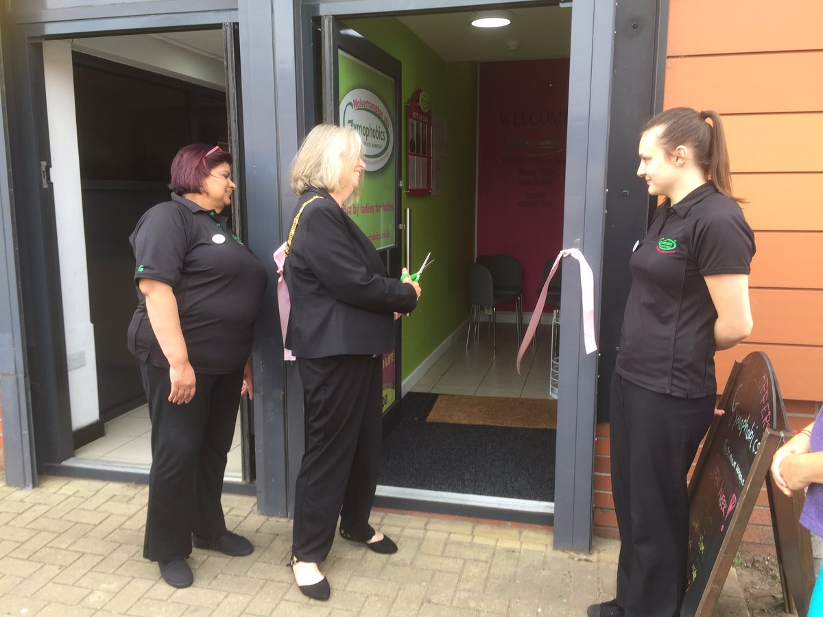 WolvesMayor's tweet image. Another new business opens in Wolverhampton and it gives the Deputy Mayor the opportunity for her first official opening and ribbon cutting. Gymophobics in Dudley Road is a ladies only gym to help shift those unwanted pounds and inches!