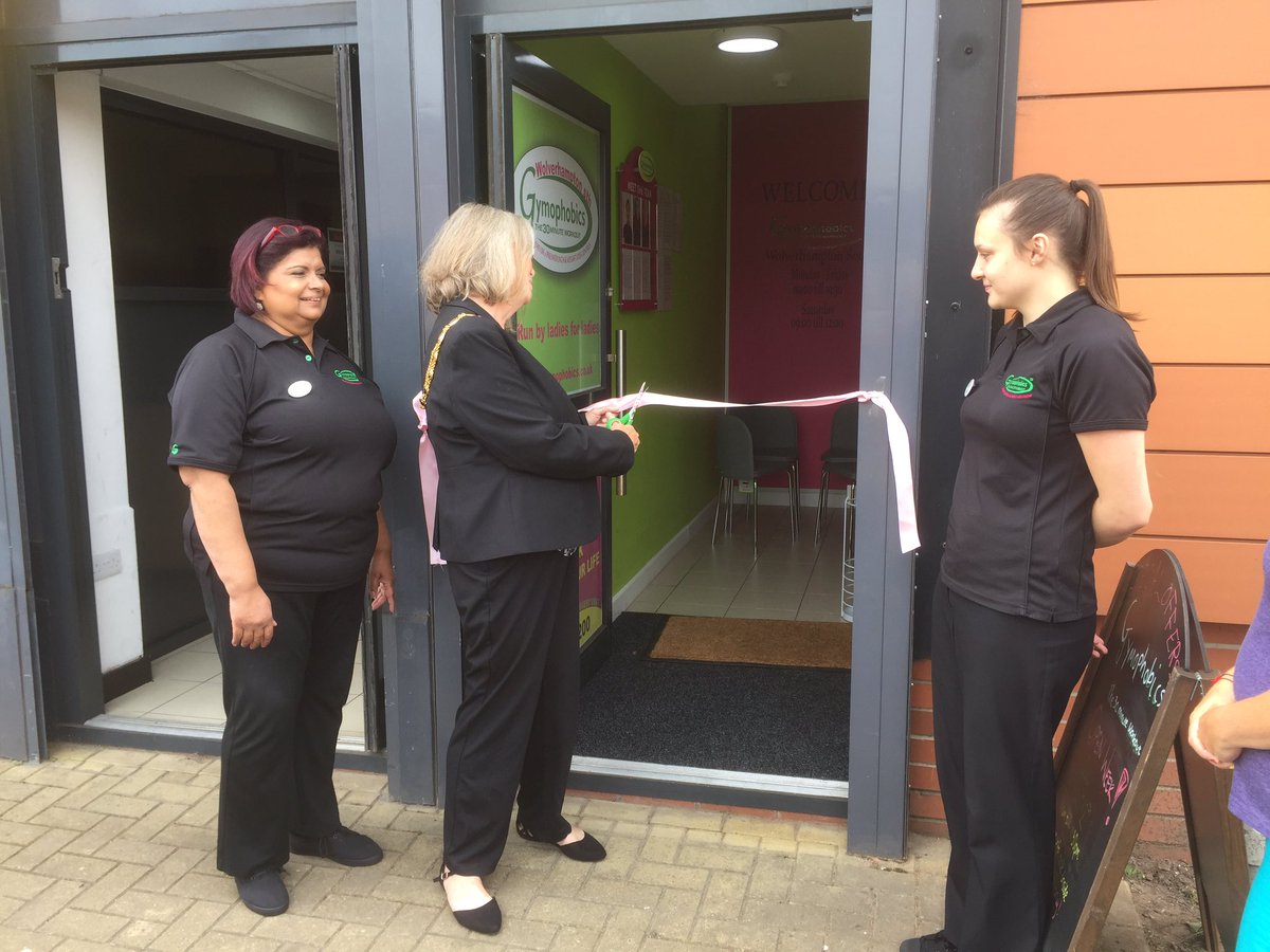 WolvesMayor's tweet image. Another new business opens in Wolverhampton and it gives the Deputy Mayor the opportunity for her first official opening and ribbon cutting. Gymophobics in Dudley Road is a ladies only gym to help shift those unwanted pounds and inches!