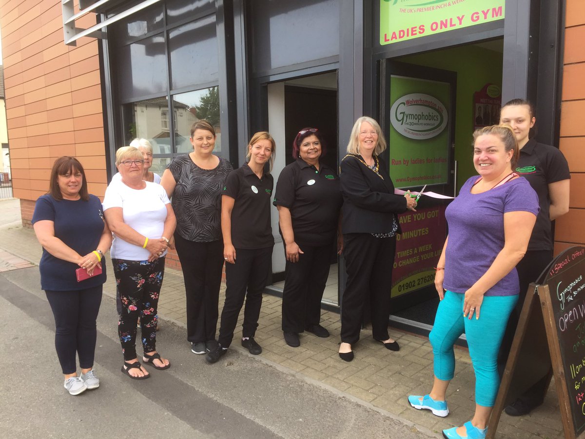 WolvesMayor's tweet image. Another new business opens in Wolverhampton and it gives the Deputy Mayor the opportunity for her first official opening and ribbon cutting. Gymophobics in Dudley Road is a ladies only gym to help shift those unwanted pounds and inches!