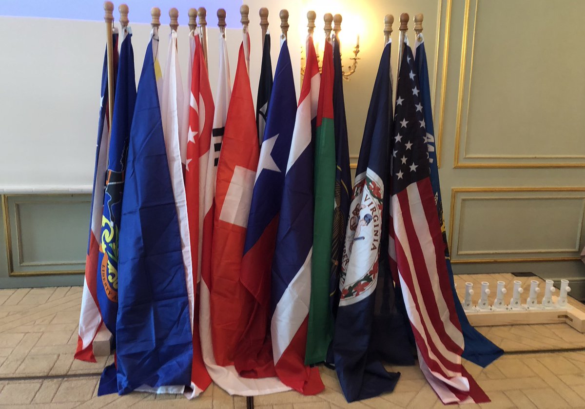 IntlGeoBee's tweet photo. 56 state and countries represented at the 2018 Geography Olympiad!! It’s going to be a great week with new friends!! Huge shoutout for Marshall Mullins and Tim Madden for assembling these for the event!! https://t.co/nDDGJZvBNB