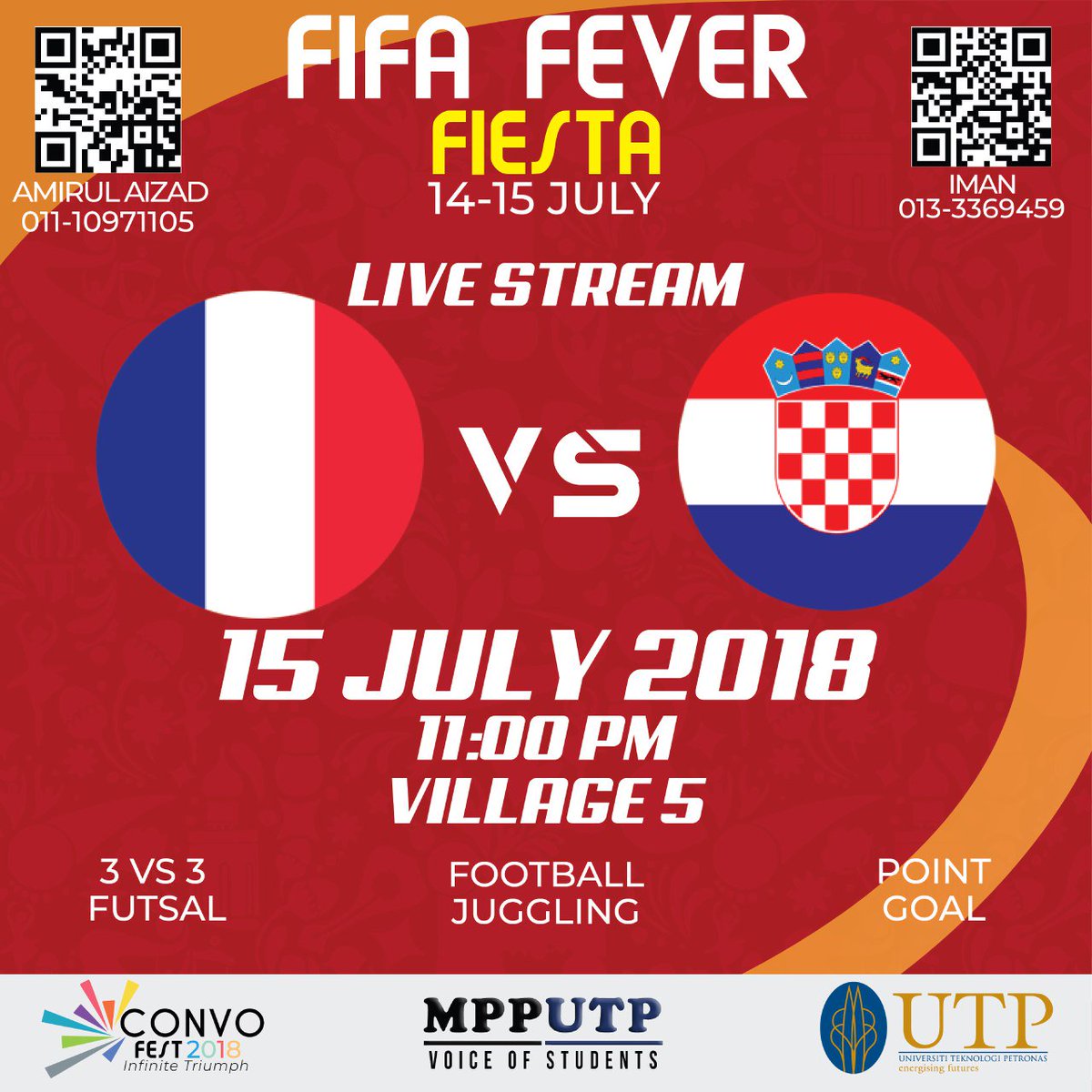 CONVOFEST_UTP's tweet photo. FIFA FEVER FIESTA🎉⚽️💃.
Since its only going to happen once in four years, CONVOFEST18 feels like making the third place and final matches big for all the students to enjoy💯😁
. https://t.co/Sc9ie0wYqG